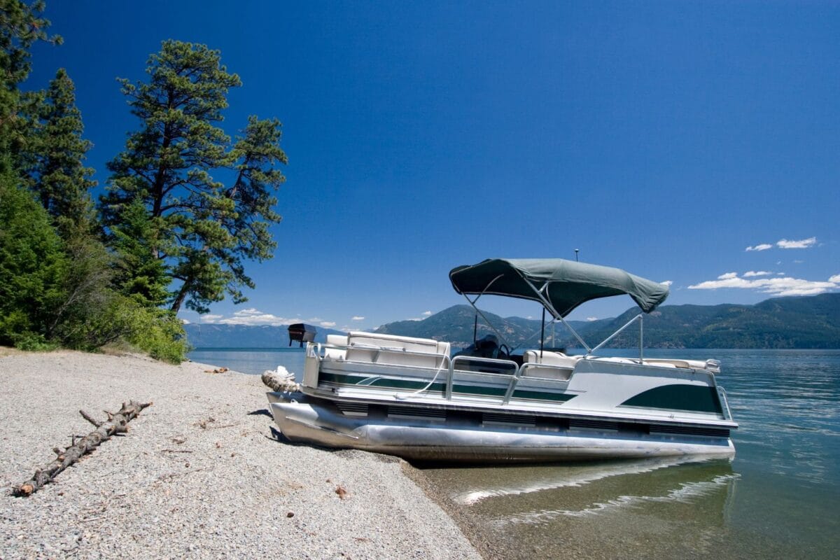 pontoon on shore of Lake Tahoe